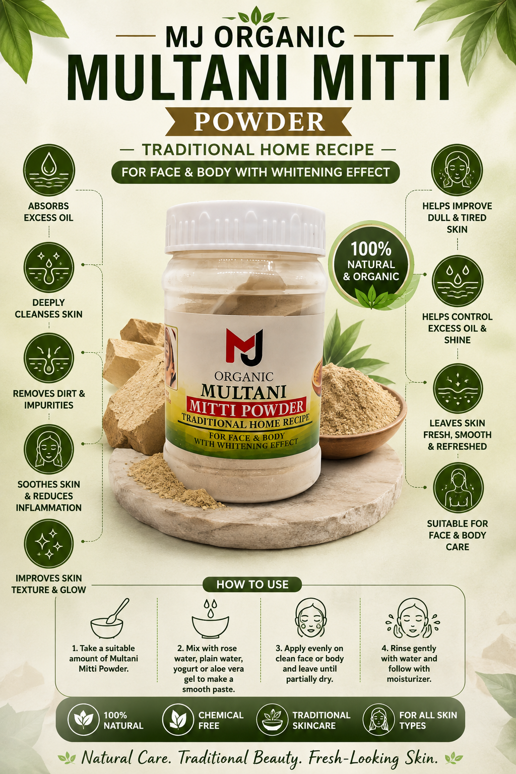 MJ Organic Multani Mitti Powder