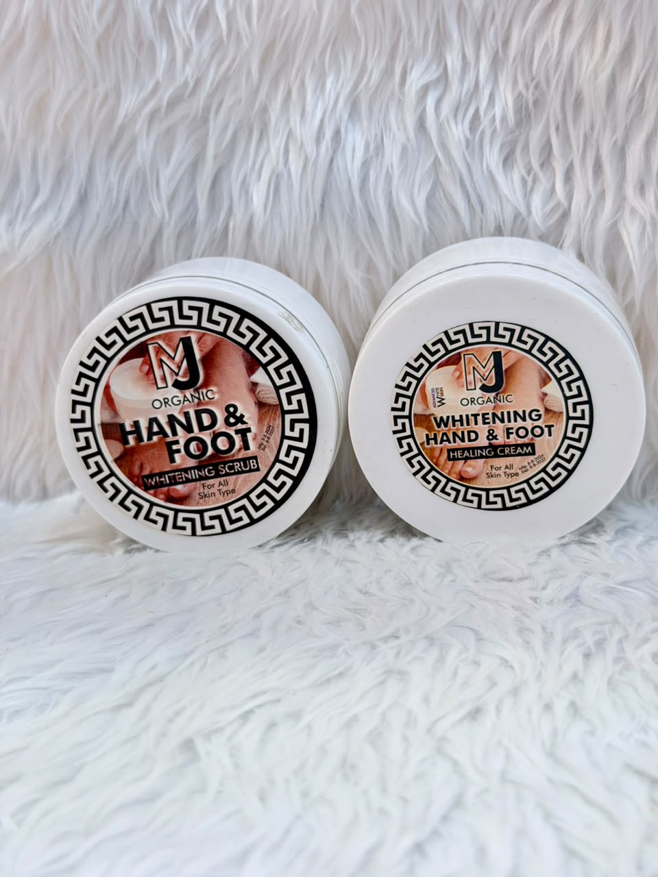 MJ Organic Hand & Foot Whitening Scrub & Healing Cream Set