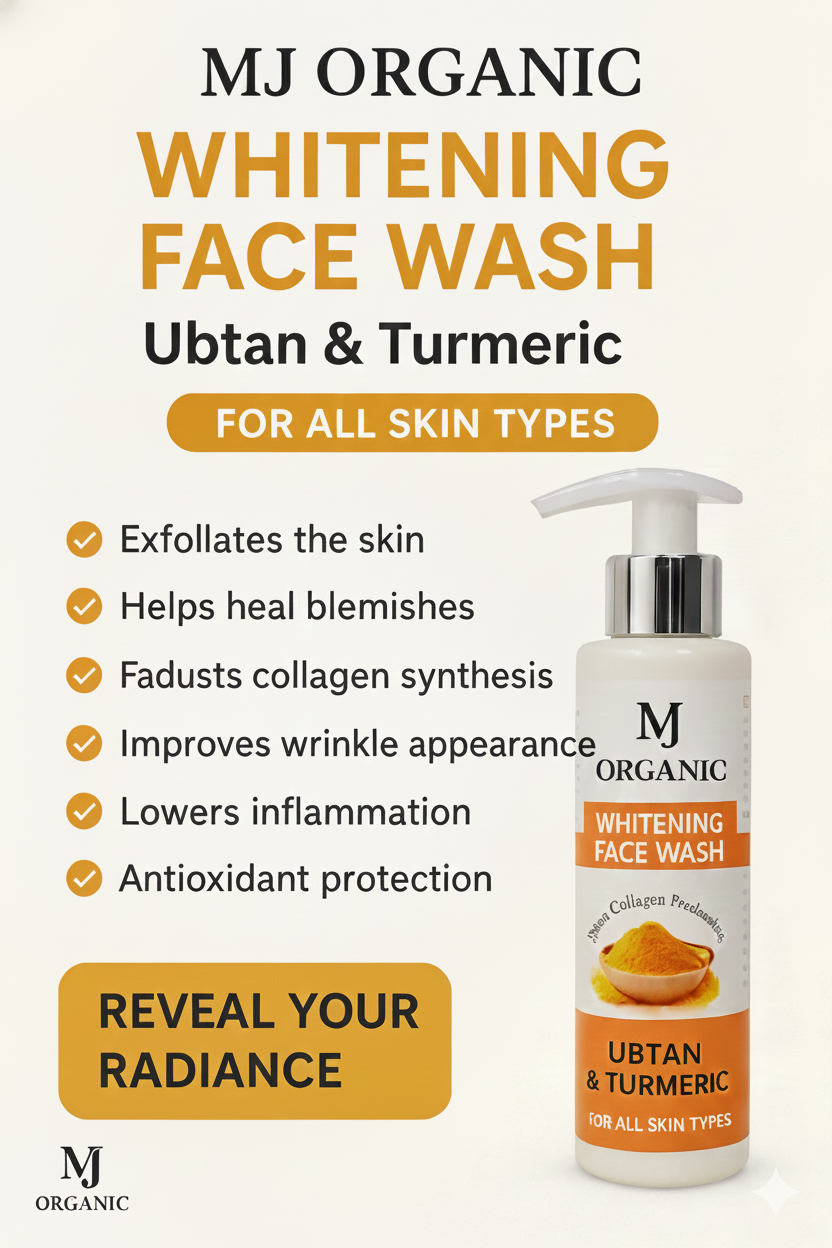 MJ Organic Whitening Face Wash – Ubtan & Turmeric