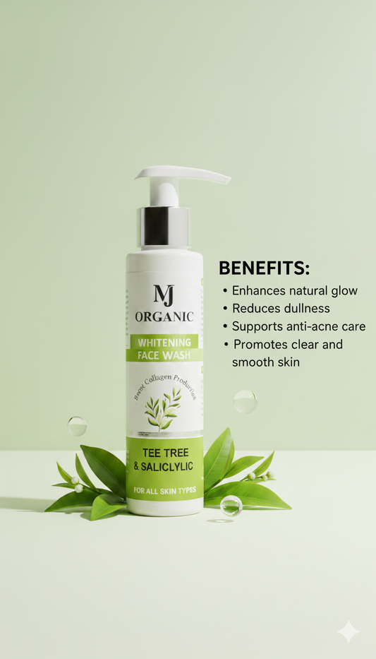 MJ Organic Whitening Face Wash – Tea Tree & Salicylic Acid