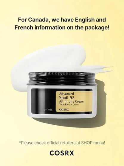 [COSRX] Advanced Snail 92 All in one Cream, 100 g